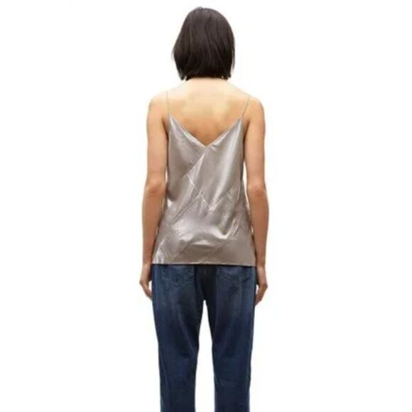 Whistles Metallic Camisole Silver Liquid Tank Top Y2K Partycore Festival - Picture 9 of 9